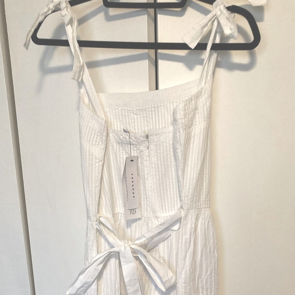 White Pleated Topshop Summer Dress NWT 100% Cotton